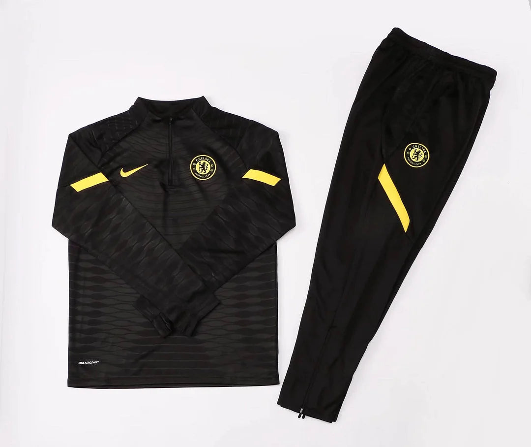 Chelsea Half-Zip Tracksuit Black/Yellow