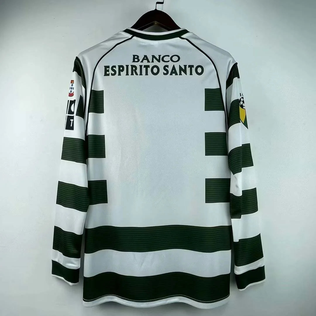 Sporting Lisbon 01/03 Long Sleeve Retro Home Kit