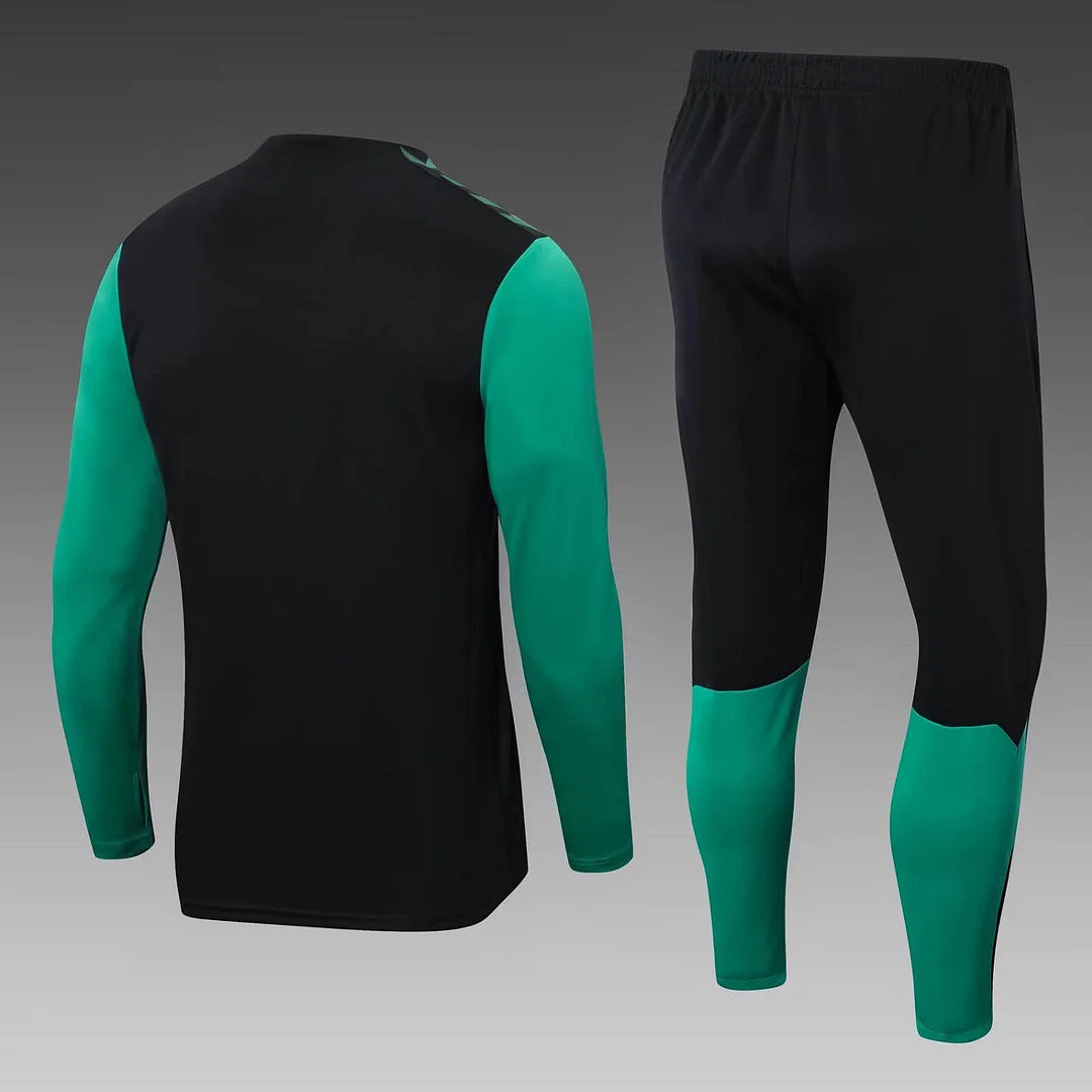 Real Betis Half-Zip Tracksuit Black/Green