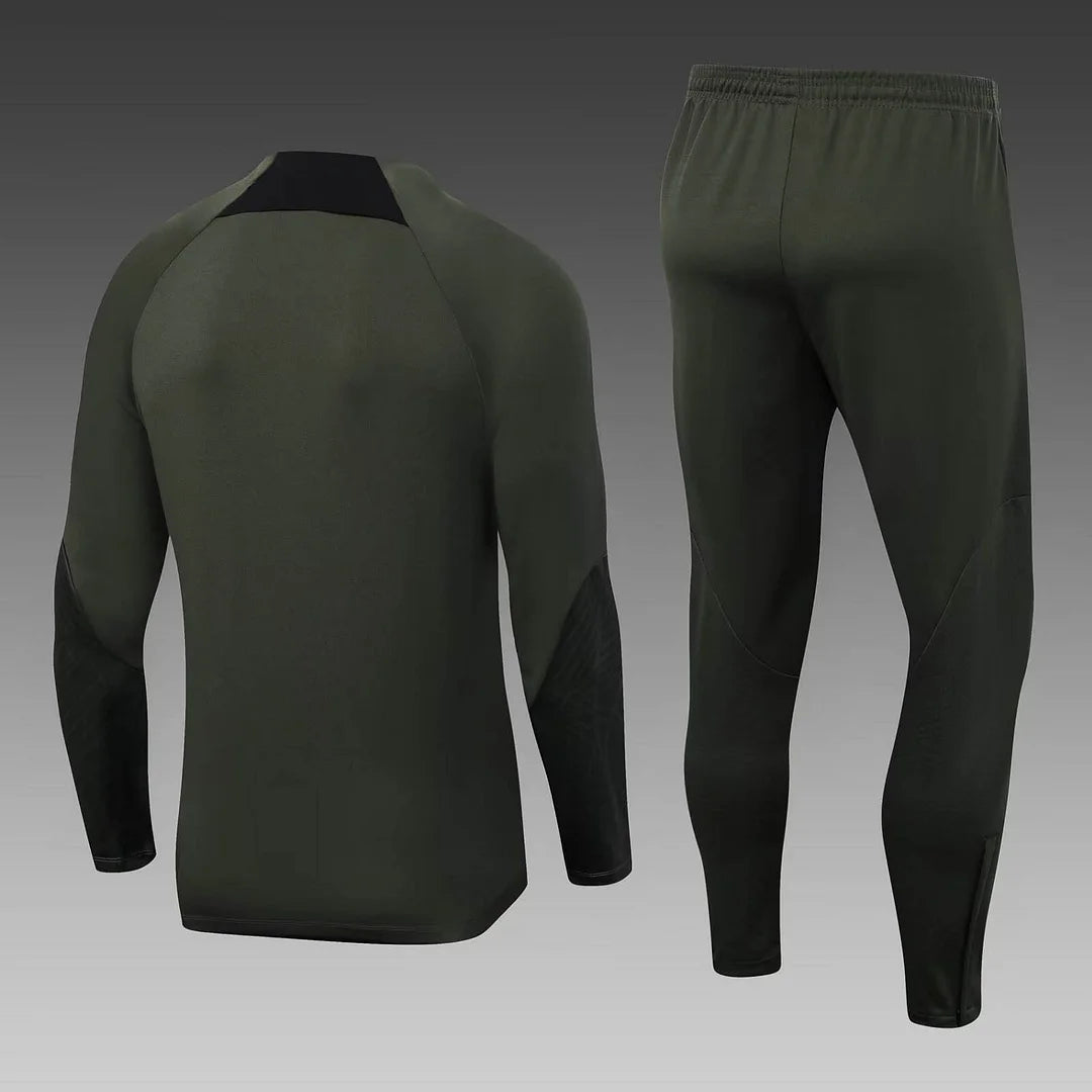 Barcelona 22/23 Half-Zip Tracksuit Army Green