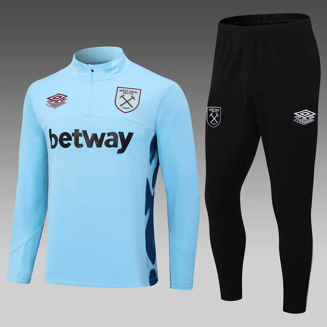 West Ham Half Zip Tracksuit Blue