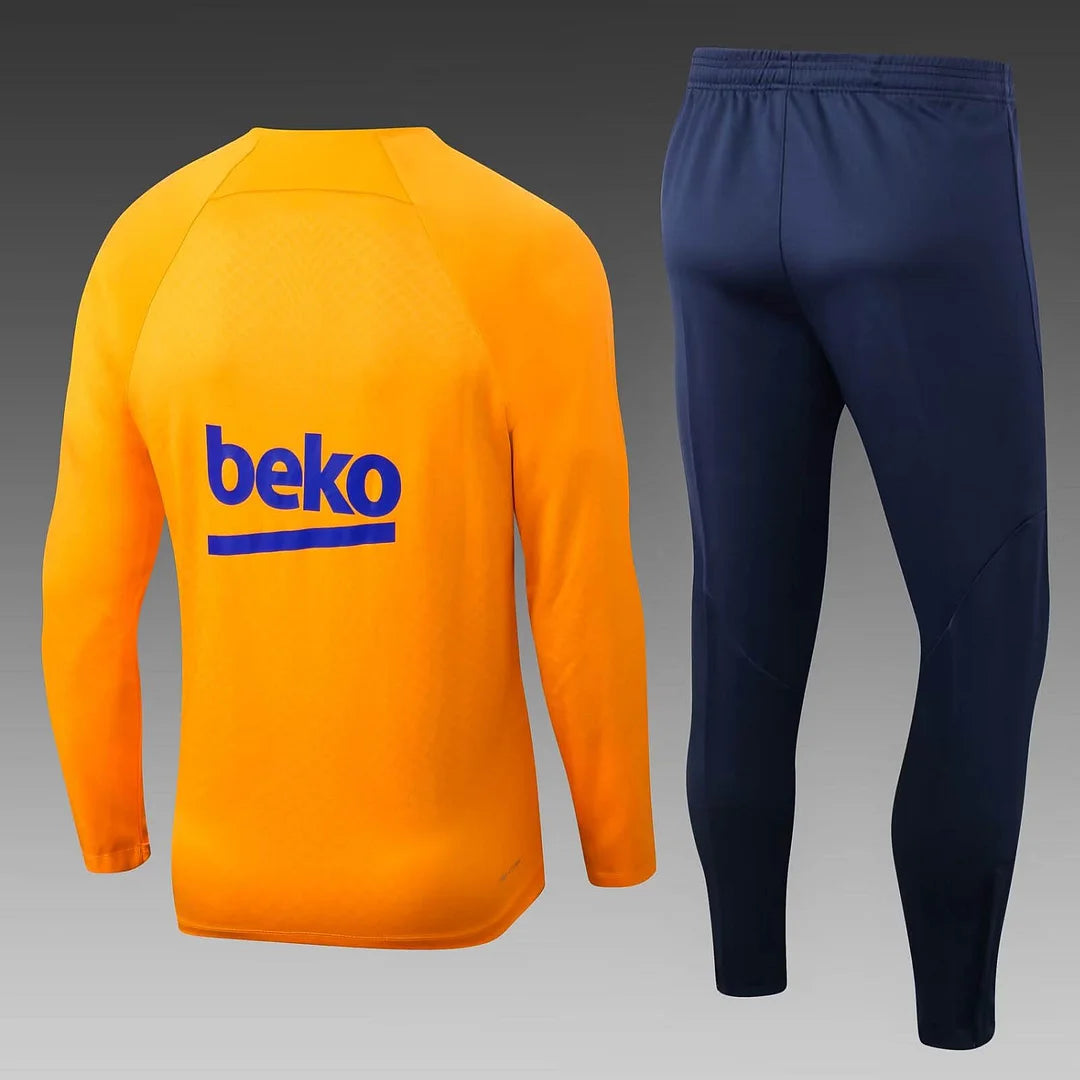 Barcelona 22/23 Half-Zip Tracksuit Yellow
