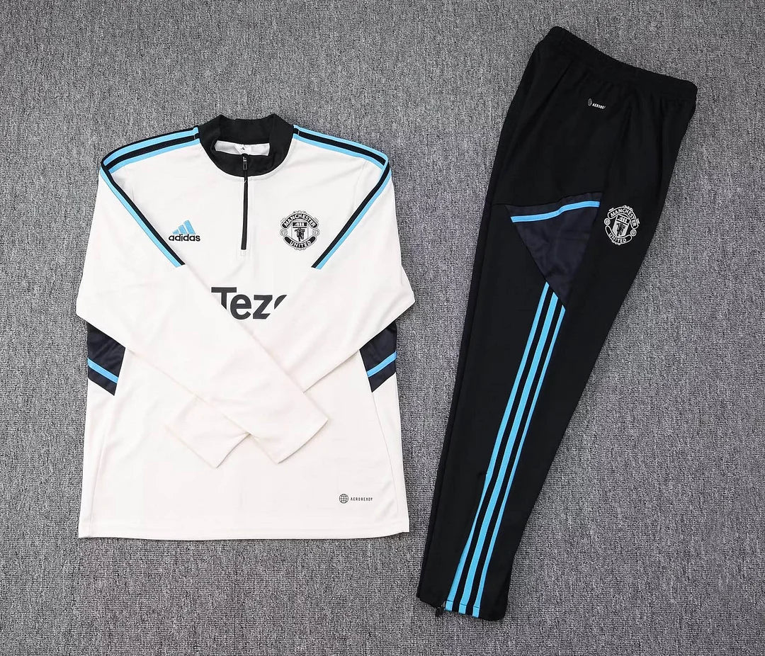 Manchester United Half-Zip Tracksuit Blue/White