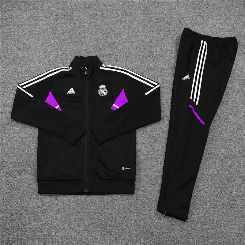 Real Madrid 22/23 Full-Zip Tracksuit Black