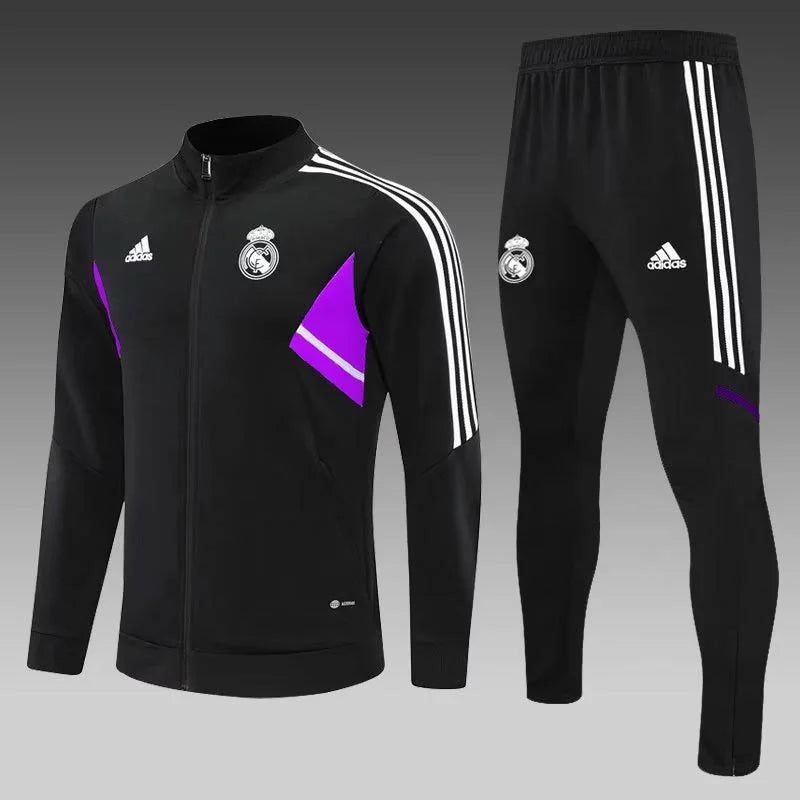 Real Madrid 22/23 Full-Zip Tracksuit Black