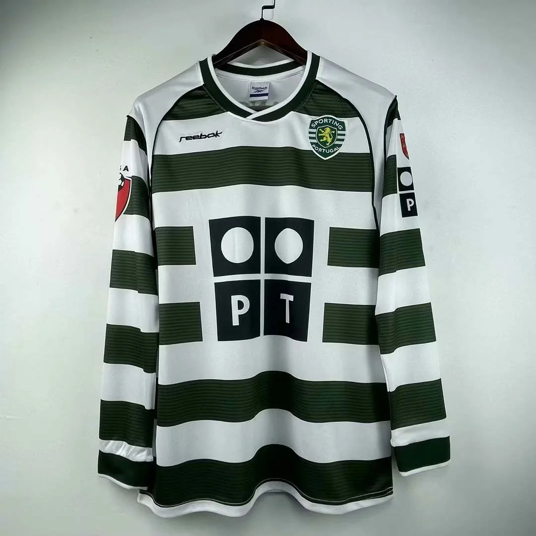 Sporting Lisbon 01/03 Long Sleeve Retro Home Kit