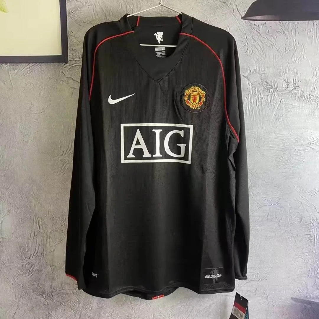 Manchester United 2007/2008 Retro Longsleeve Black Kit